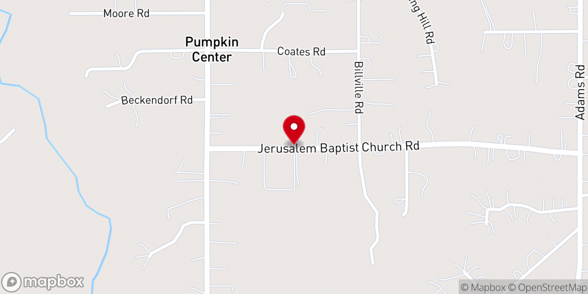 Map showing location of Jerusalem Baptist Church
