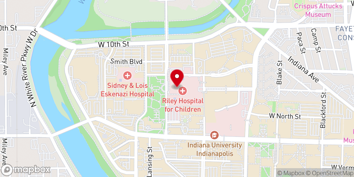 Map showing location of Allison E. Church, PA-C - Riley Pediatric Neurology