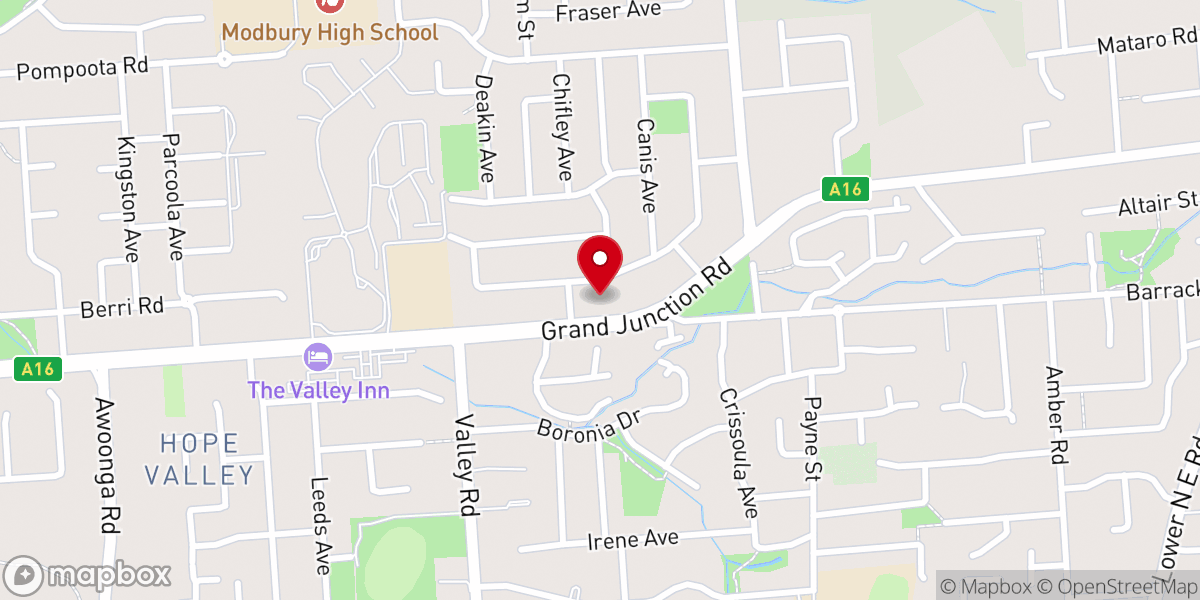 Map showing location of Hope Valley Church