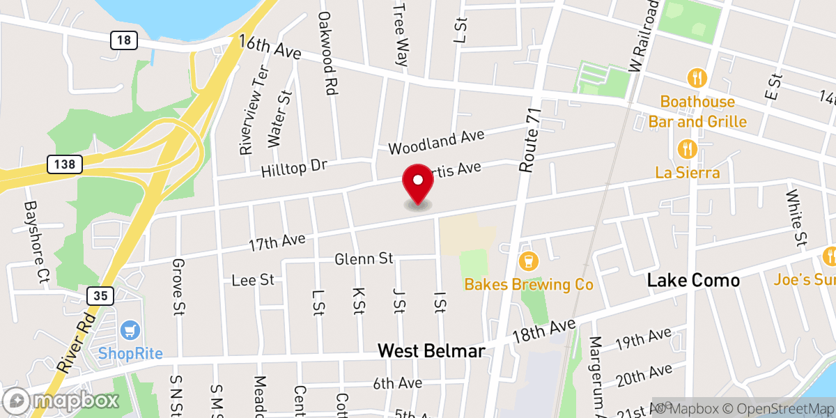 Map showing location of West Belmar United Methodist