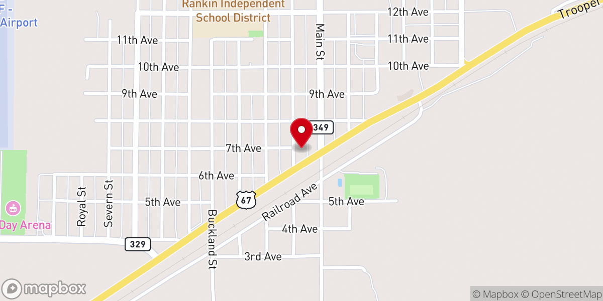 Map showing location of St. Thomas Catholic Church