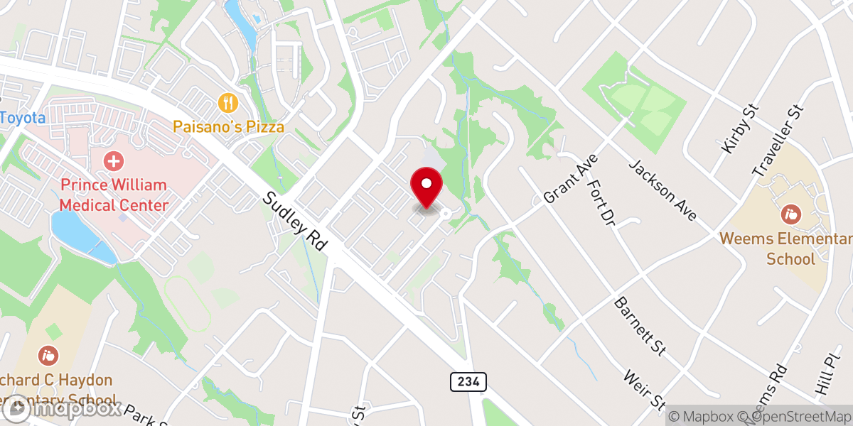 Map showing location of The Church of Pentecost U.S.A., INC. Manassas Assembly