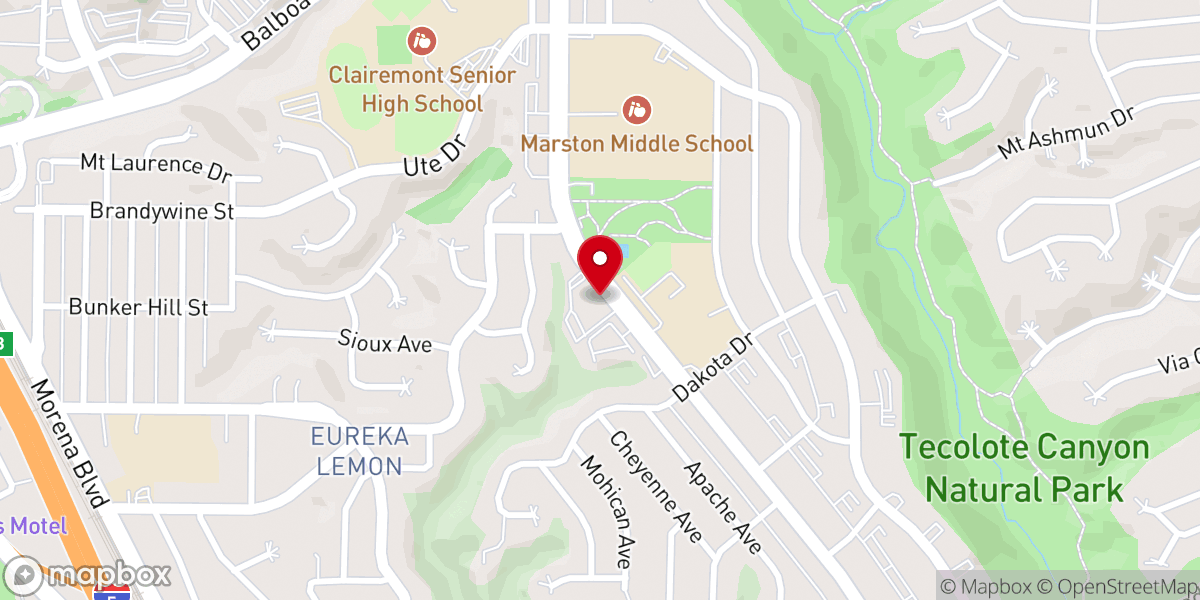 Map showing location of St Marks United Methodist Church, San Diego