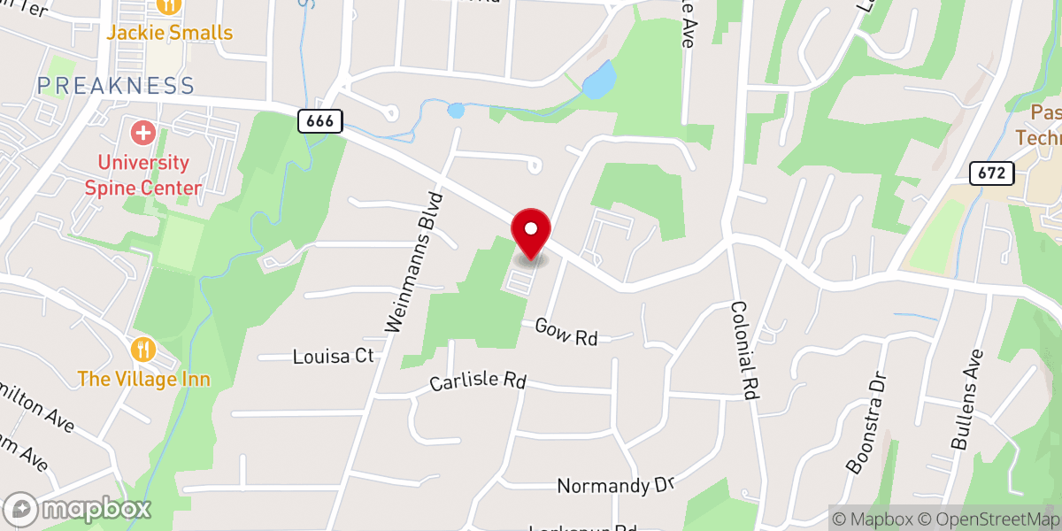 Map showing location of Grace United Presbyterian Church