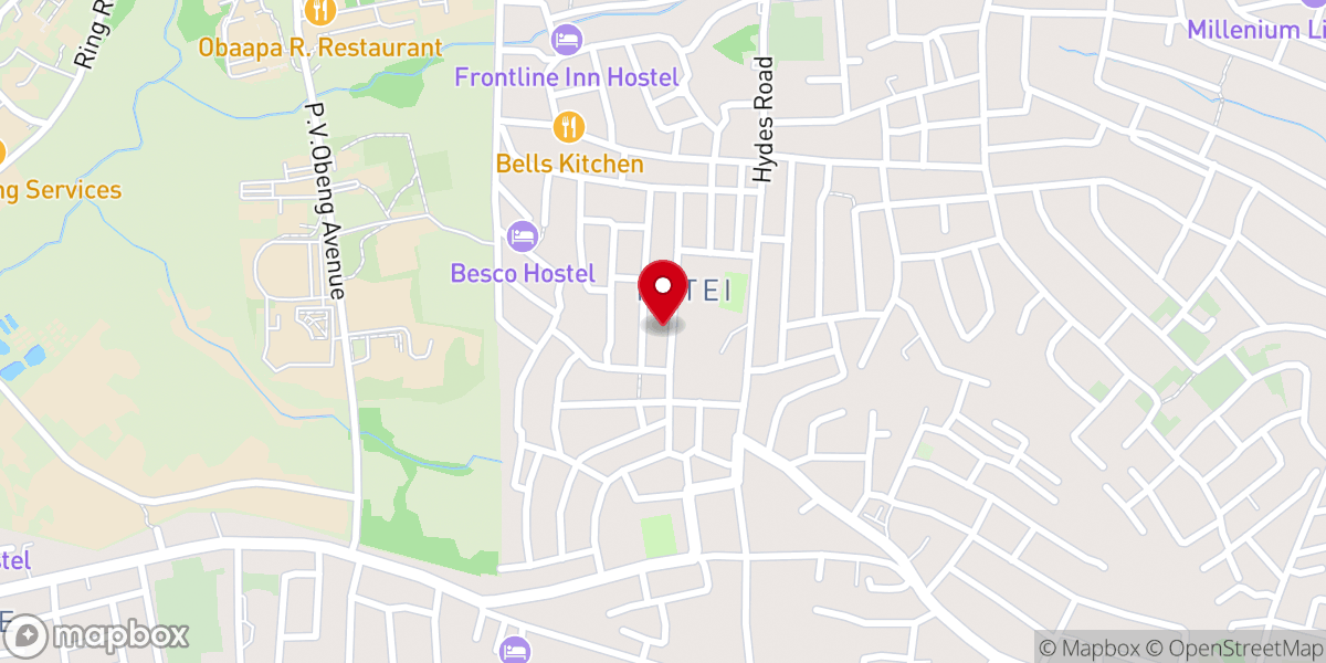 Map showing location of The Church of Pentecost, KWC