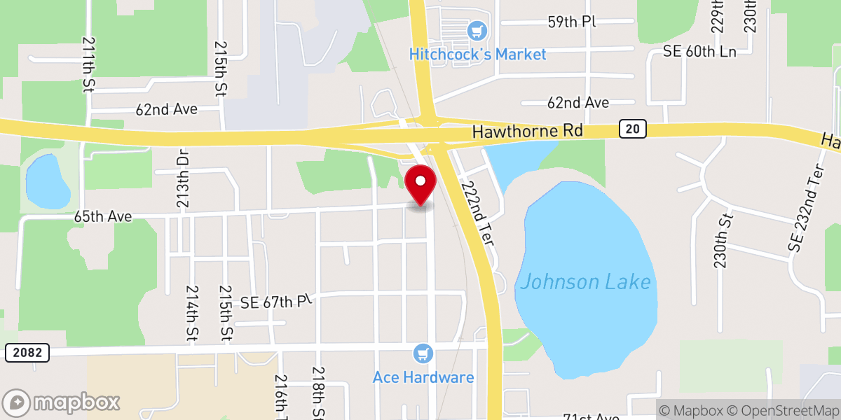 Map showing location of Lakeside Baptist Church of Hawthorne