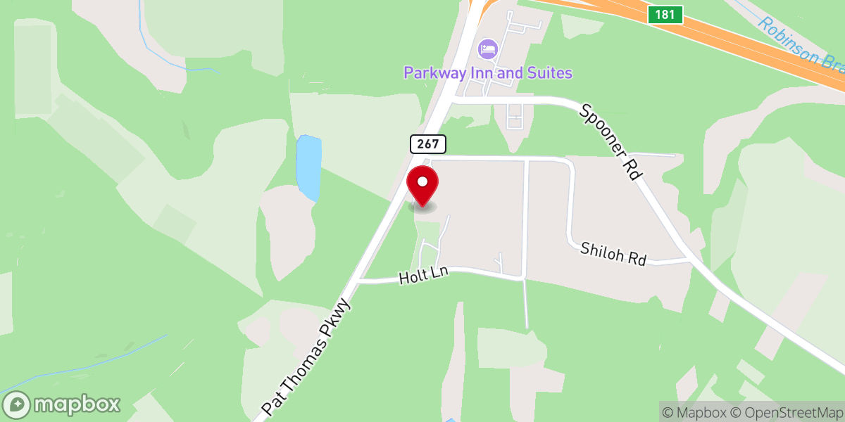 Map showing location of Bostick Temple Christian Center