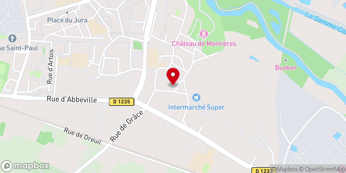 Map showing location of Église Saint-Pierre de Montières