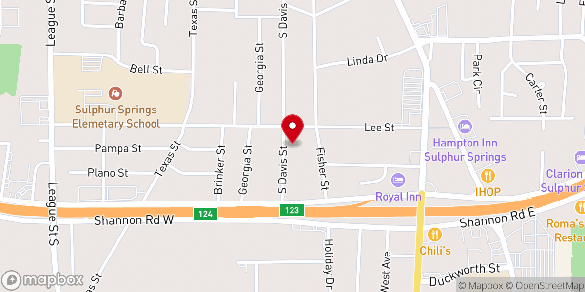 Map showing location of Southside Church of Christ