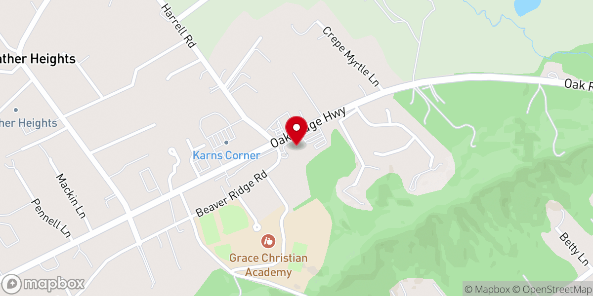 Map showing location of Grace Baptist Church Knoxville, Tennessee