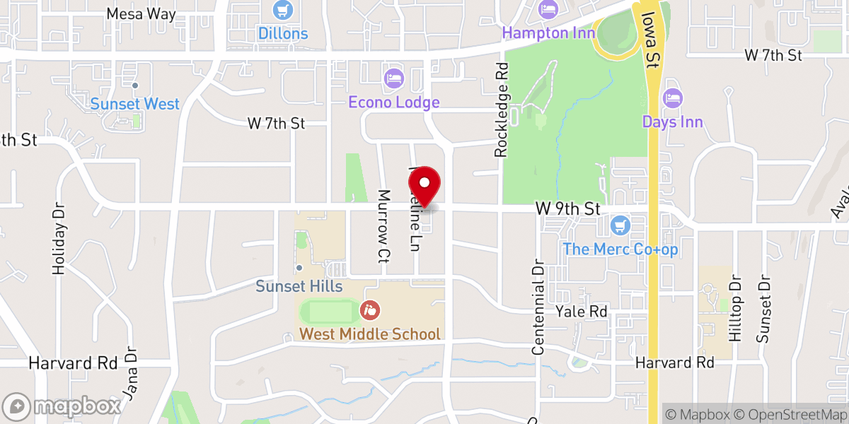 Map showing location of Unity of Lawrence