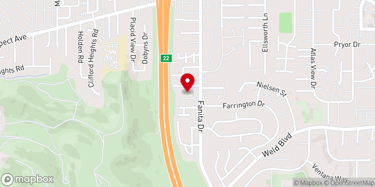 Map showing location of Santee Christian Church