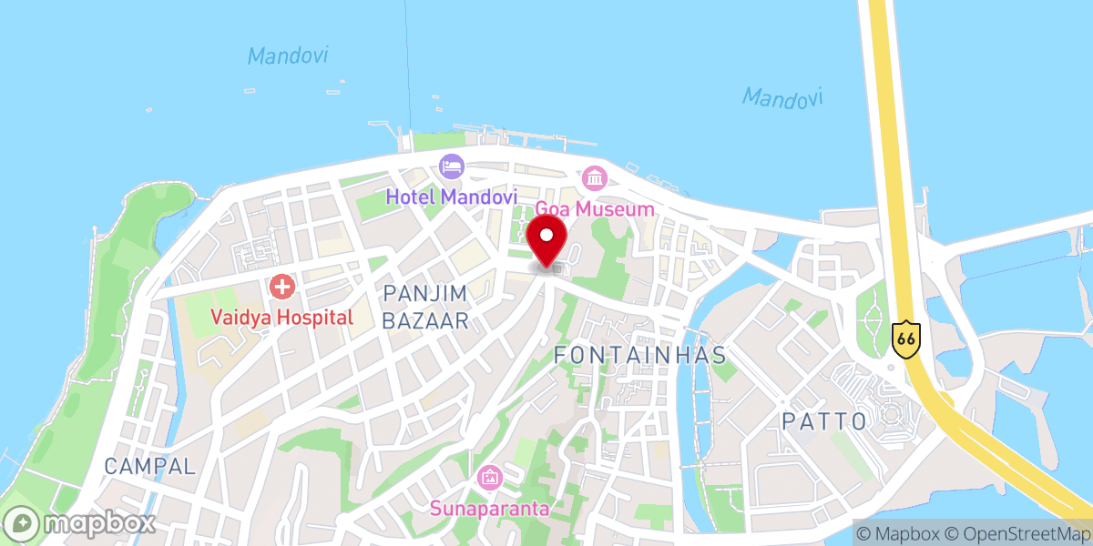Map showing location of Panjim Church Circle