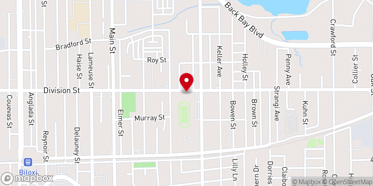 Map showing location of The Salvation Army Kroc Center MS Gulf Coast