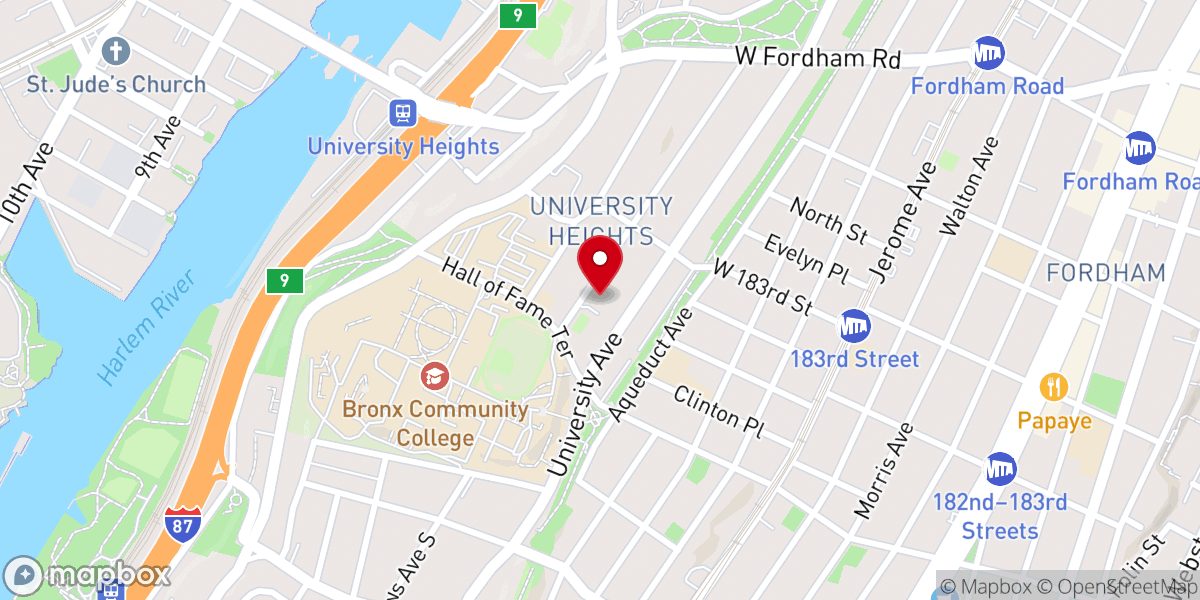 Map showing location of Bronx Household of Faith