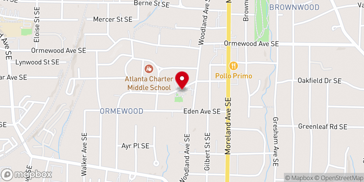 Map showing location of Ormewood Church