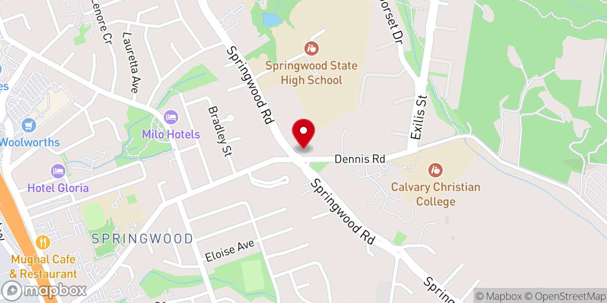 Map showing location of Springwood Baptist Church