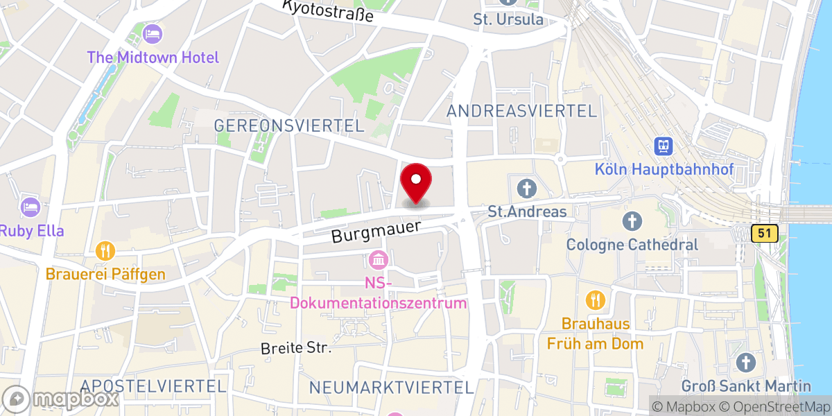 Map showing location of Dom Hotel Am Römerbrunnen