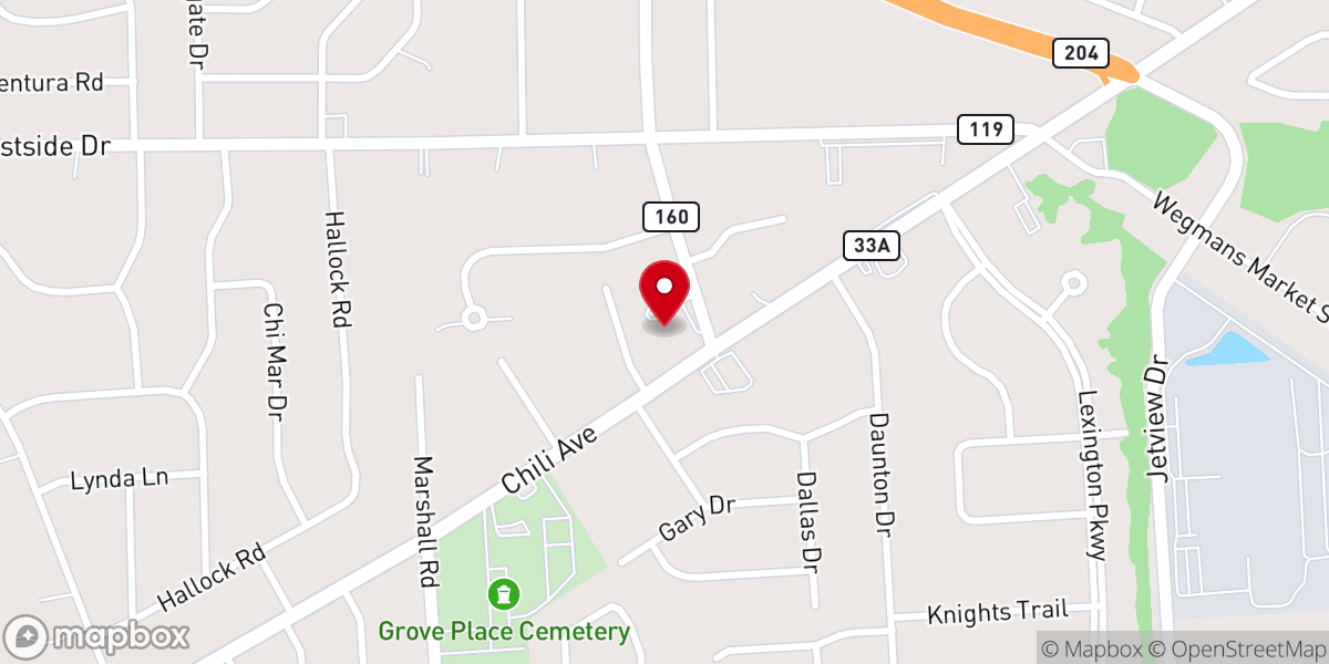 Map showing location of Parkminster Presbyterian Church