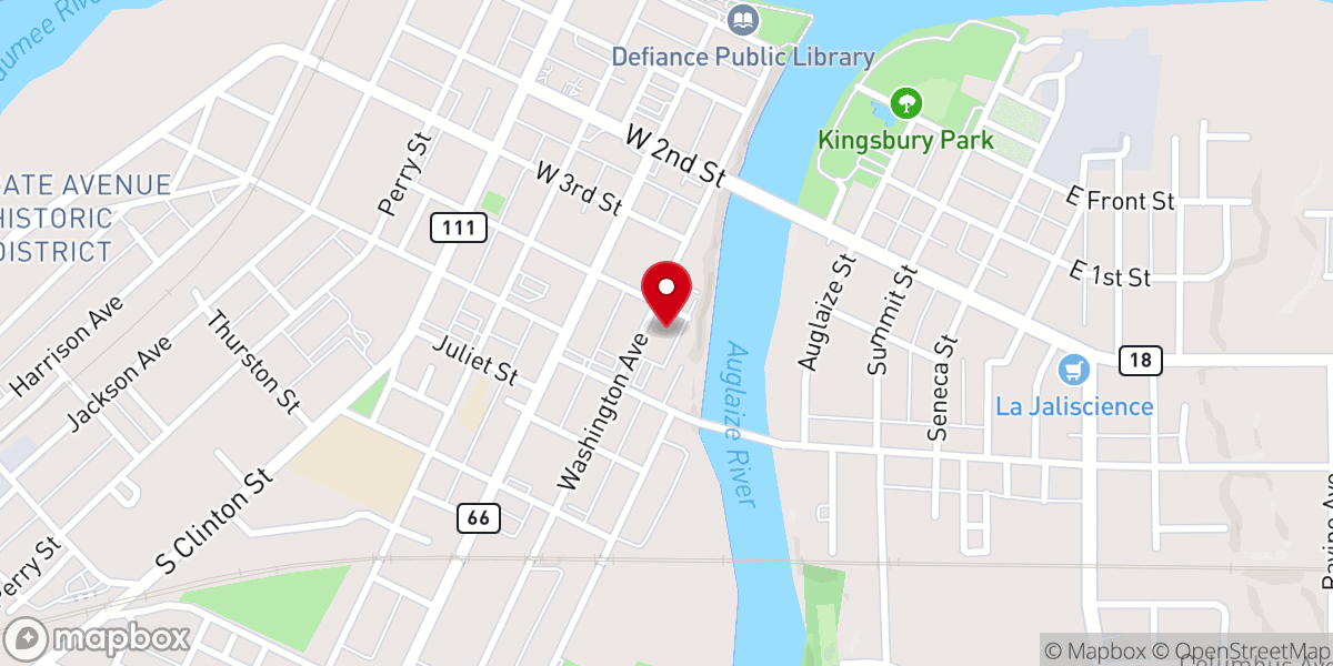 Map showing location of First Presbyterian Church