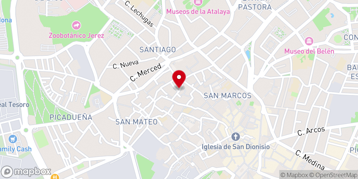 Map showing location of Capilla Cristo del Amor
