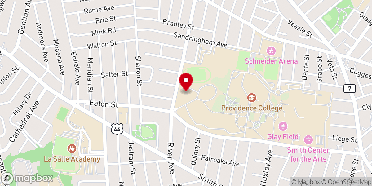 Map showing location of St. Thomas Aquinas Priory