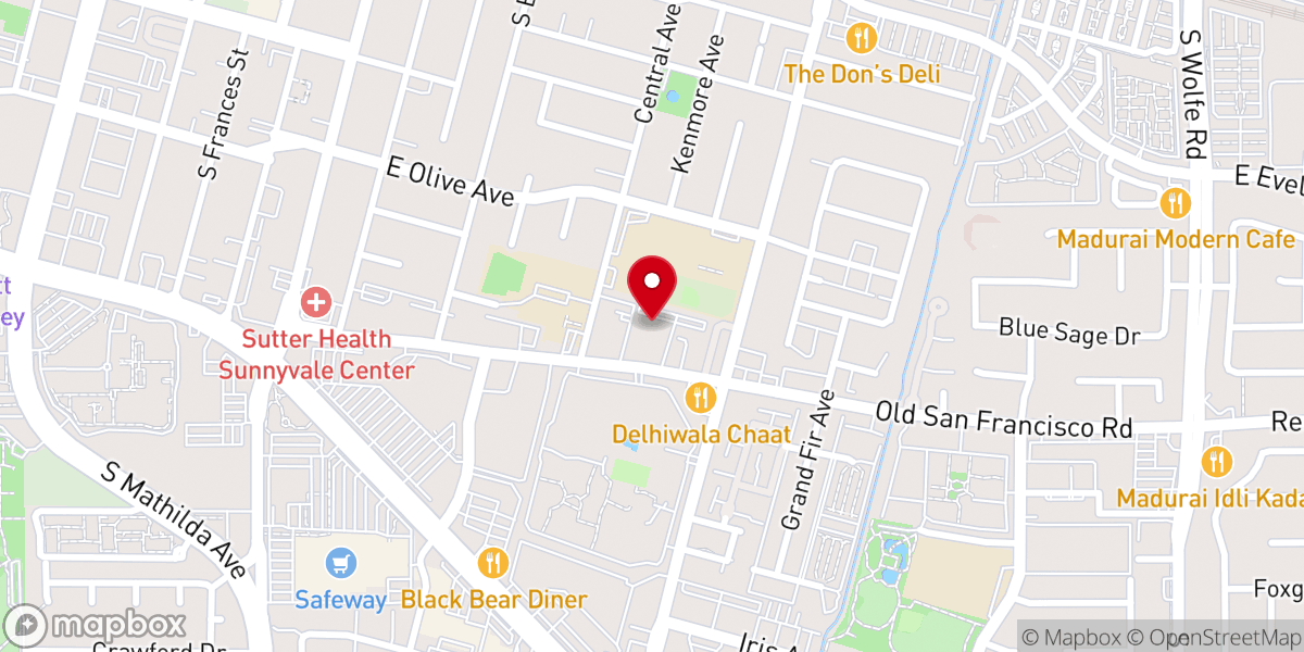 Map showing location of Sunnyvale United Methodist Church