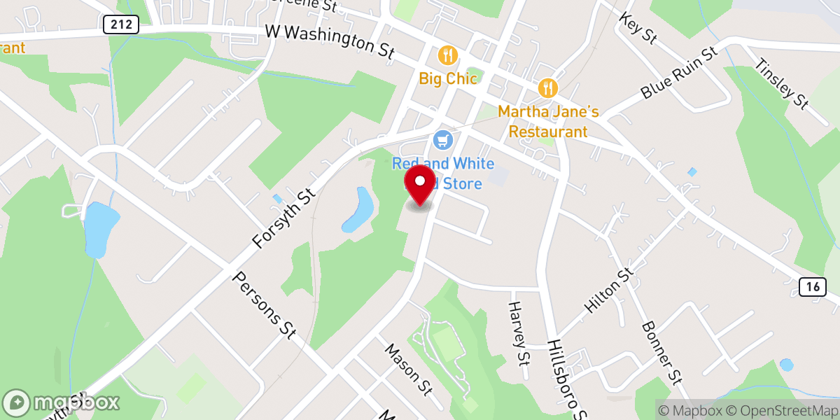 Map showing location of St. James AME Church