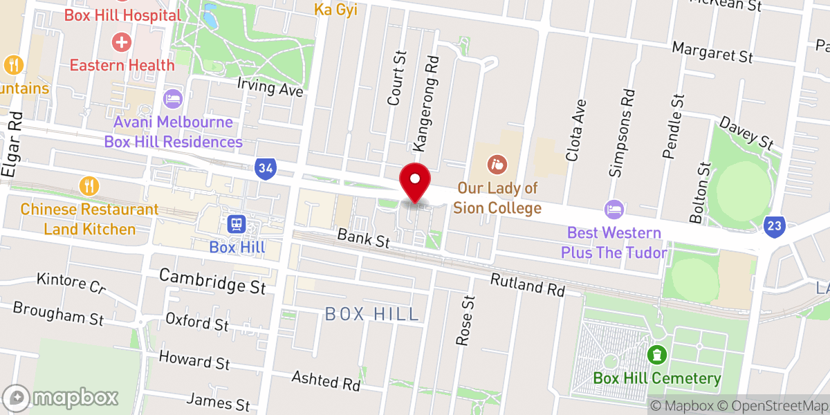 Map showing location of St Peter's Anglican Church