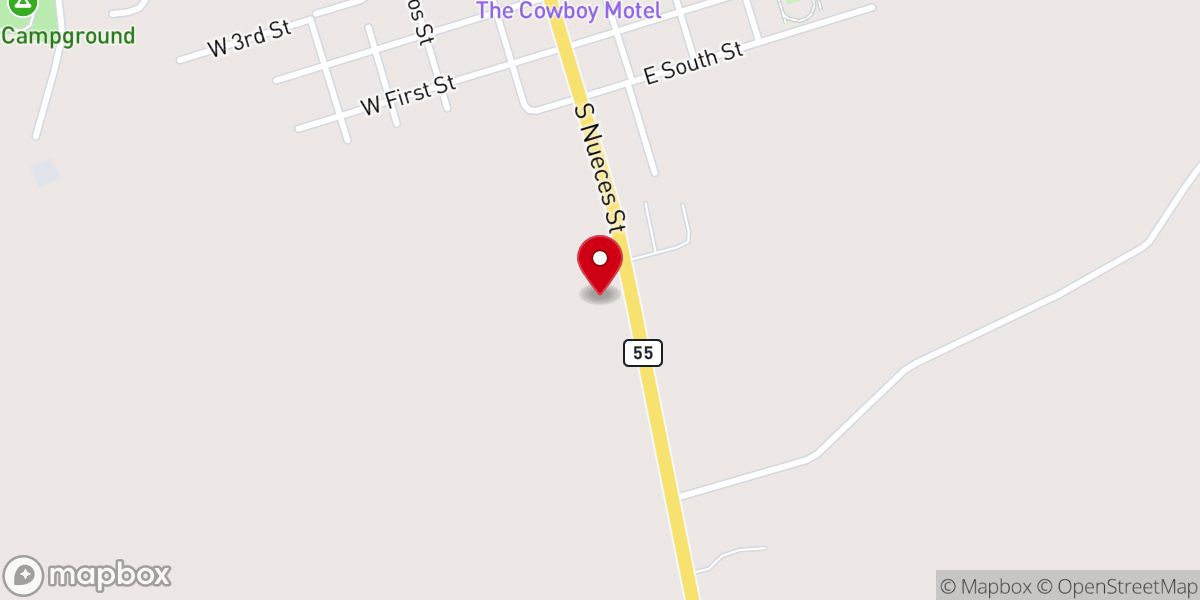 Map showing location of First Baptist Church-Camp Wood