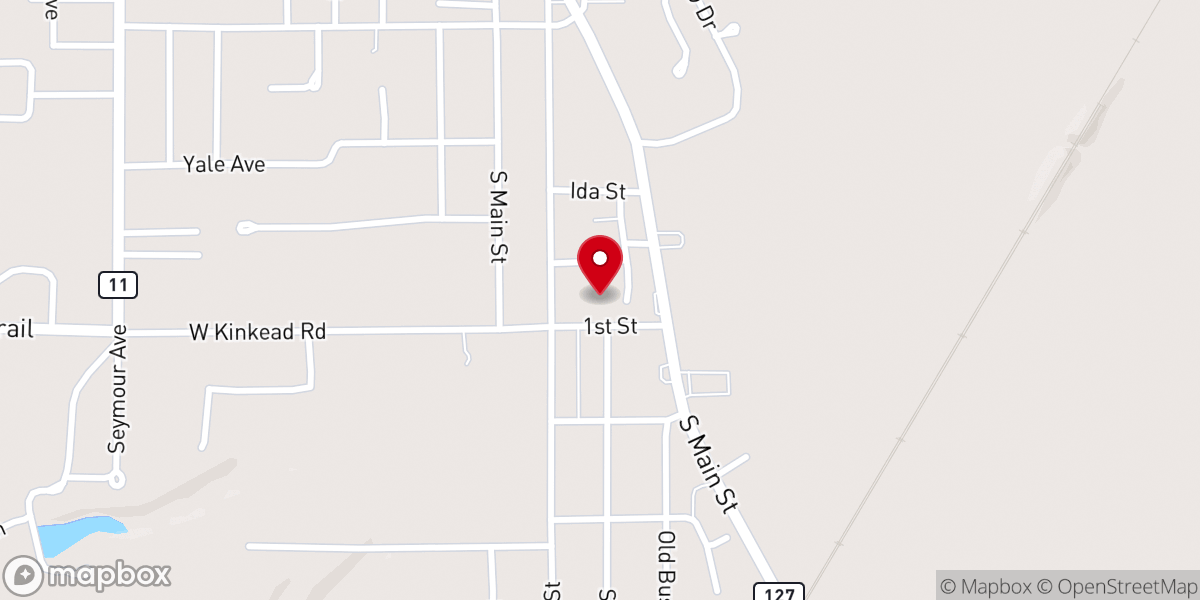 Map showing location of First Baptist Church of Hillsboro