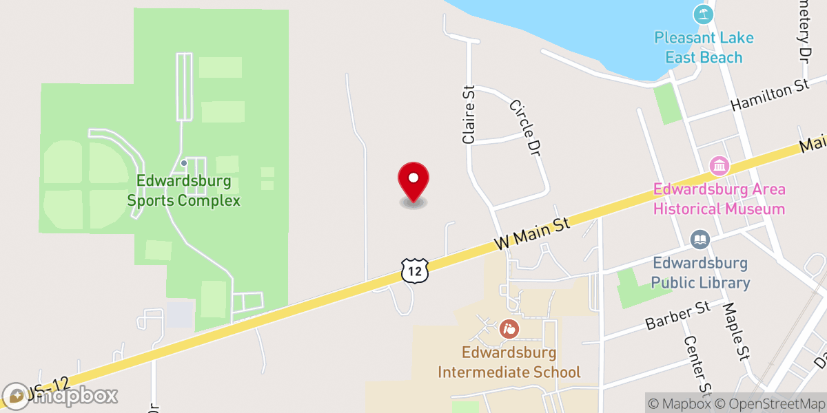 Map showing location of First Pentecostal Church Of Edwardsburg