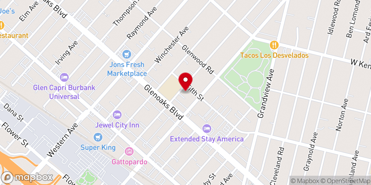 Map showing location of Armenian Brotherhood Bible Church of Glendale