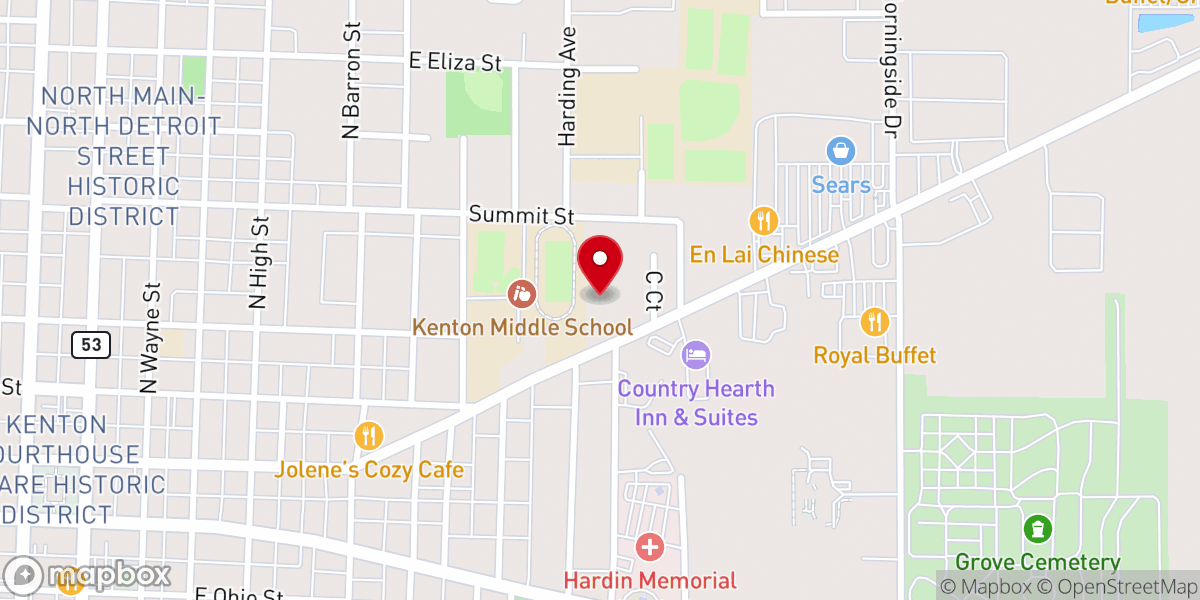 Map showing location of Central Church of Christ