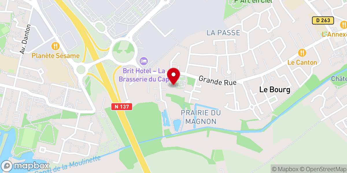 Map showing location of Église Saint-Cybard
