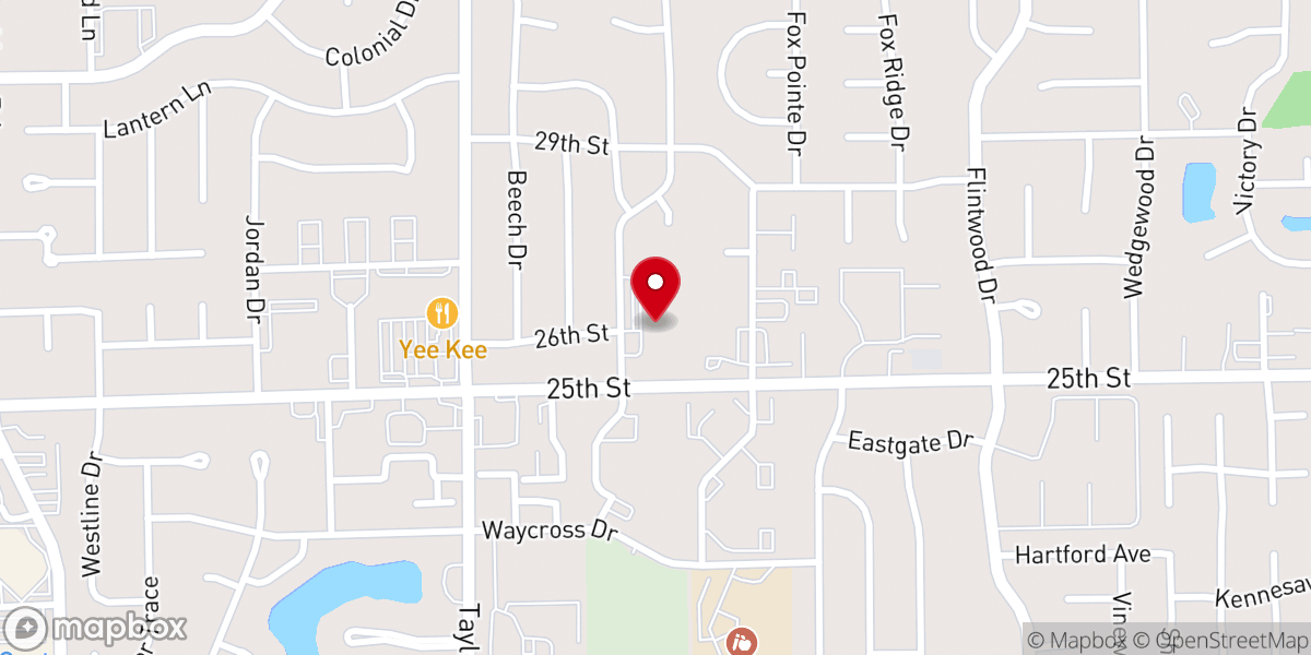 Map showing location of Fairlawn Presbyterian Church