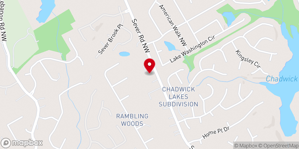 Map showing location of Gwinnett Church of Christ