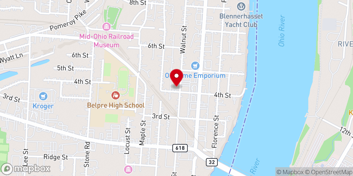 Map showing location of Walnut Street Church