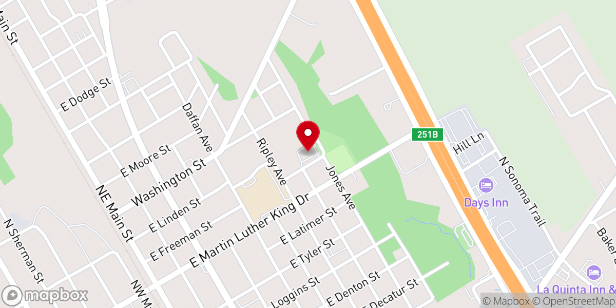 Map showing location of Ennis Mt. Zion Baptist Church