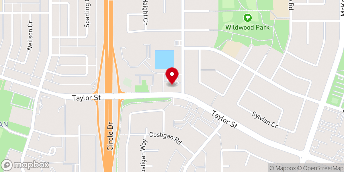 Map showing location of Emmanuel Baptist Church