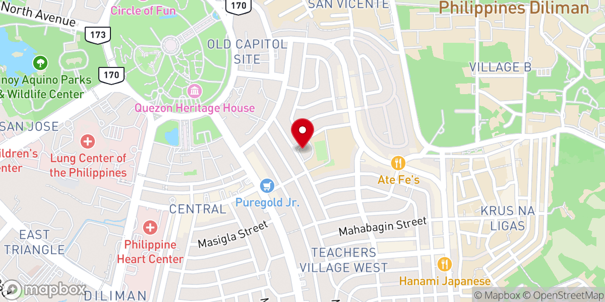 Map showing location of Immaculate Heart of Mary Parish - Diliman (Diocese of Cubao)