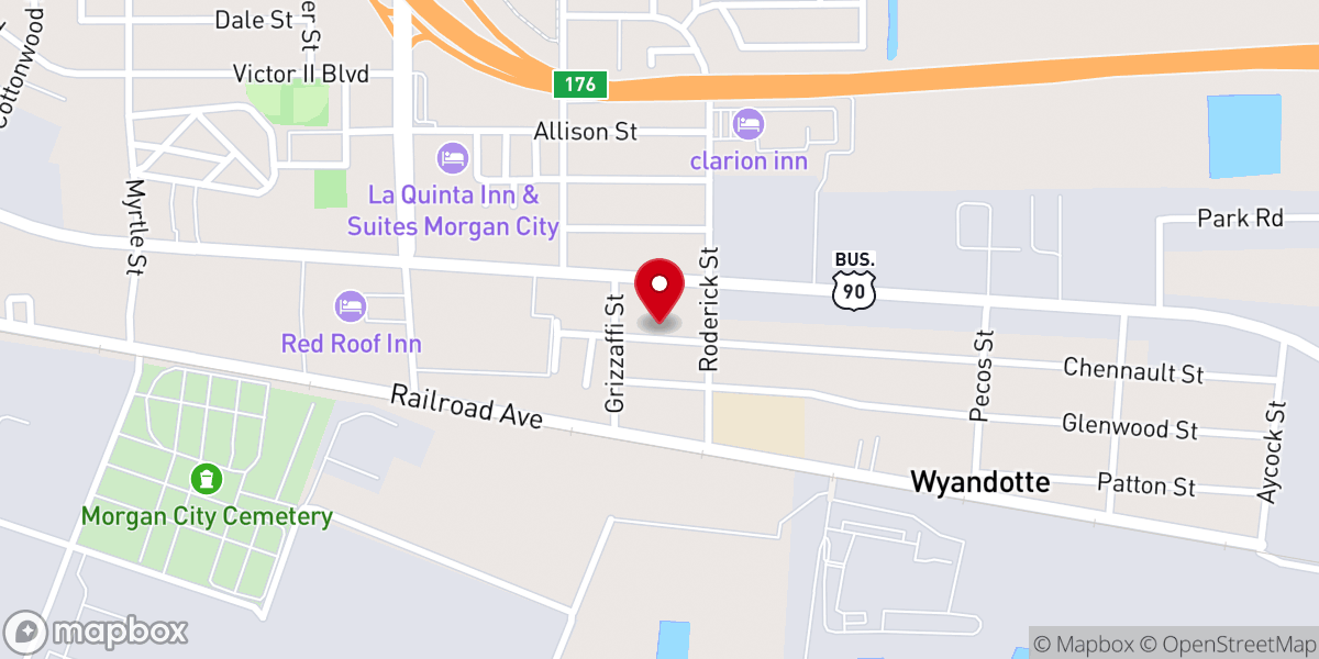 Map showing location of Iglesia Cristiana Pentecostés Remanente Escogido Morgan City