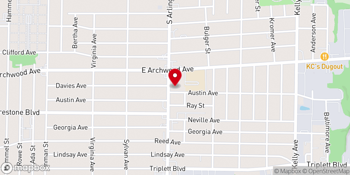 Map showing location of Arlington Baptist Chapel