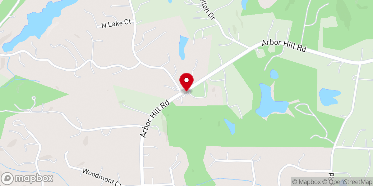 Map showing location of Arbor Hill Baptist Church