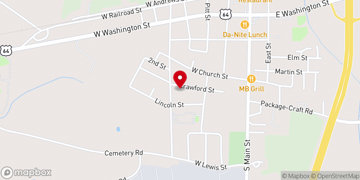 Map showing location of Christ Community Baptist Church