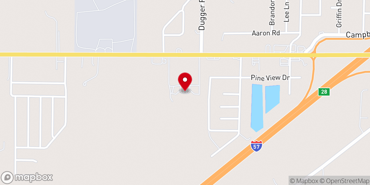 Map showing location of First Baptist Church of Beebe