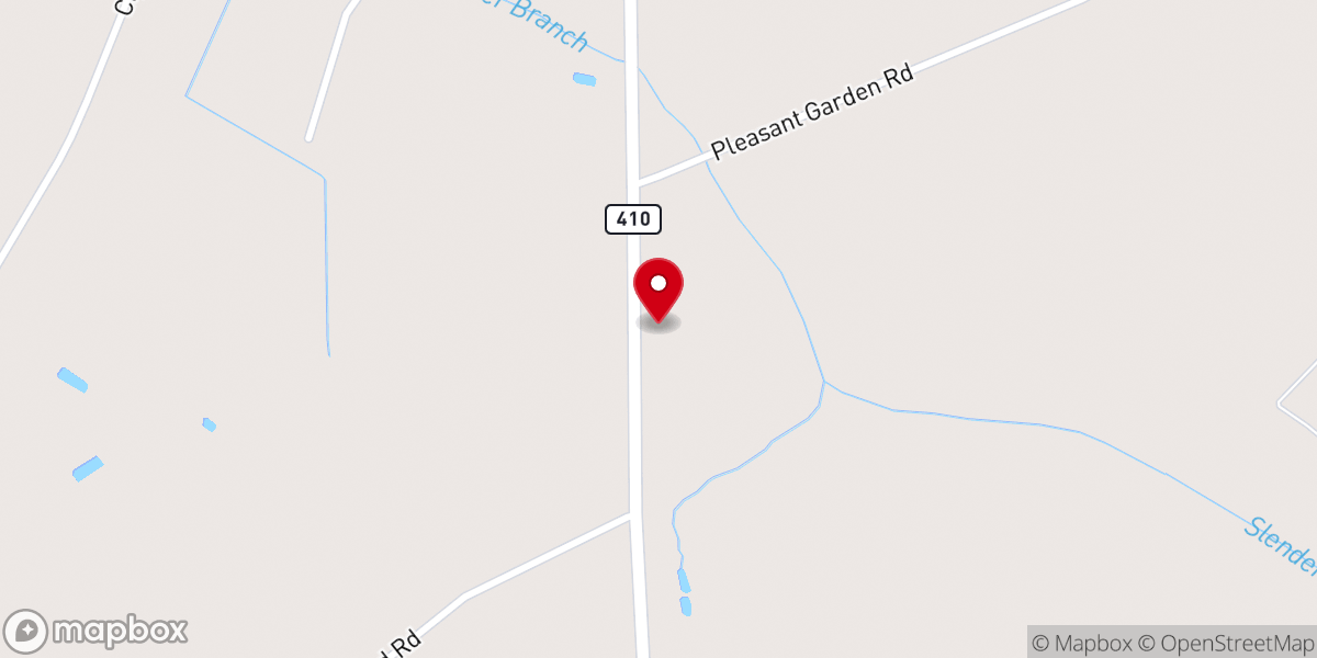 Map showing location of Center Missionary Baptist Chur