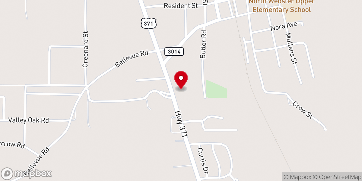 Map showing location of First United Pentecostal Church