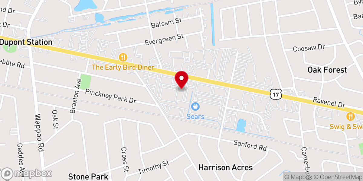 Map showing location of Calvary Chapel West Ashley