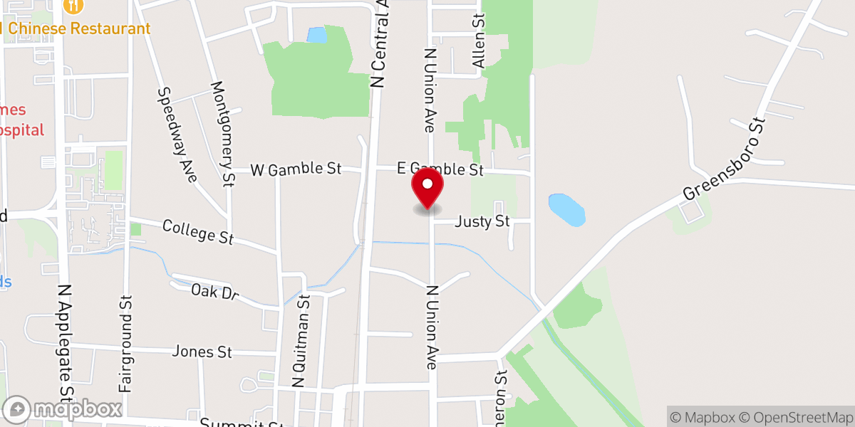 Map showing location of Hays Creek Church
